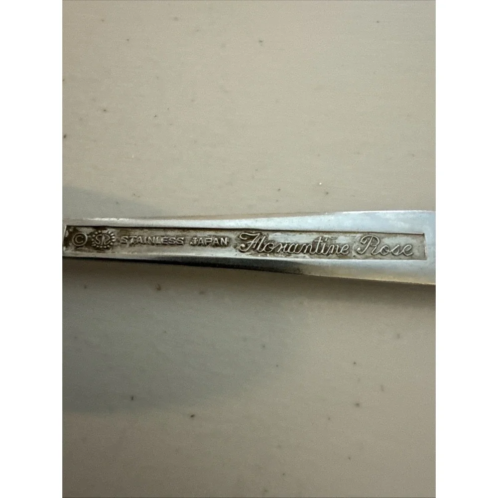 Stanley Roberts Stainless Japan Florentine Rose 3 Teaspoons Glossy Textured